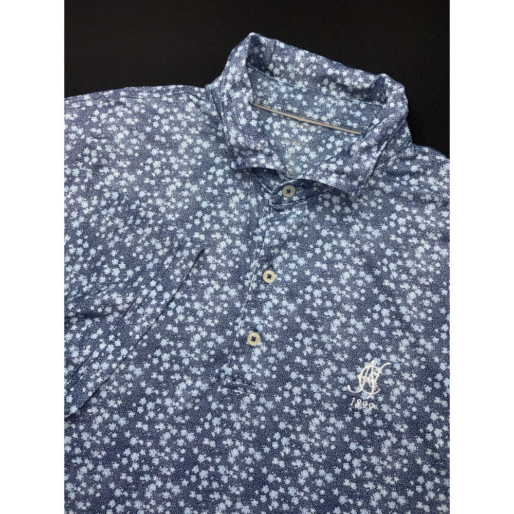 Johnnie-O Aiden Polo Shirt Mens XL Lake Blue Moisture Wicking Shirt‎